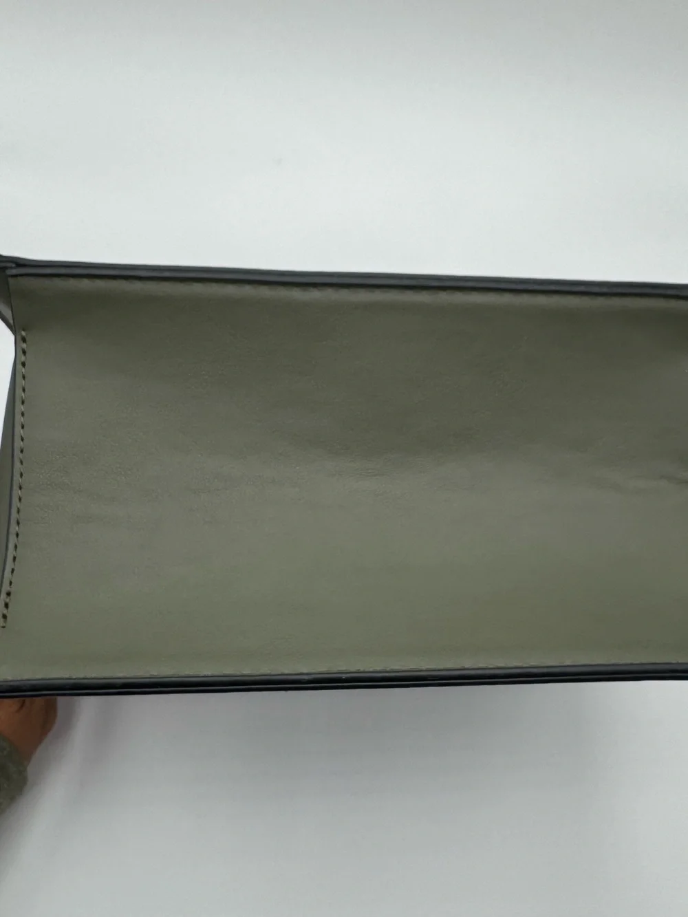 Steve Madden Olive Green Structured Crossbody Logo Strap and removable zip pouch